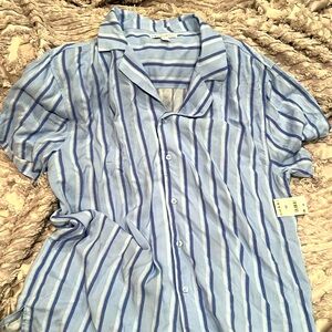 AND NOW THIS chambray blu star short sleeve shirt style mmt040447